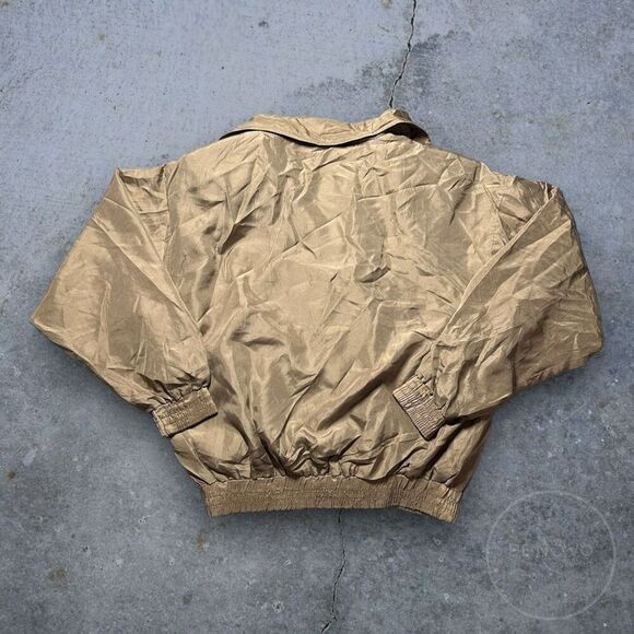 Vintage Details Sportswear Women's Snap Zippered Winbreaker Jacket Large Brown - Picture 5 of 7